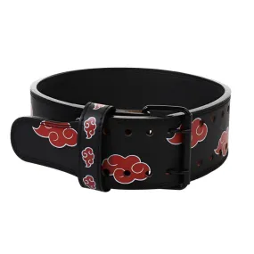 Ceinture de force en cuir, motifs nuages rouges, modèle Sacha